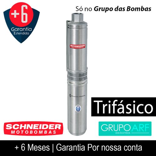 Bomba Submersa Schneider SUB10 05S4E6 1/2Cv Trifasico 380V